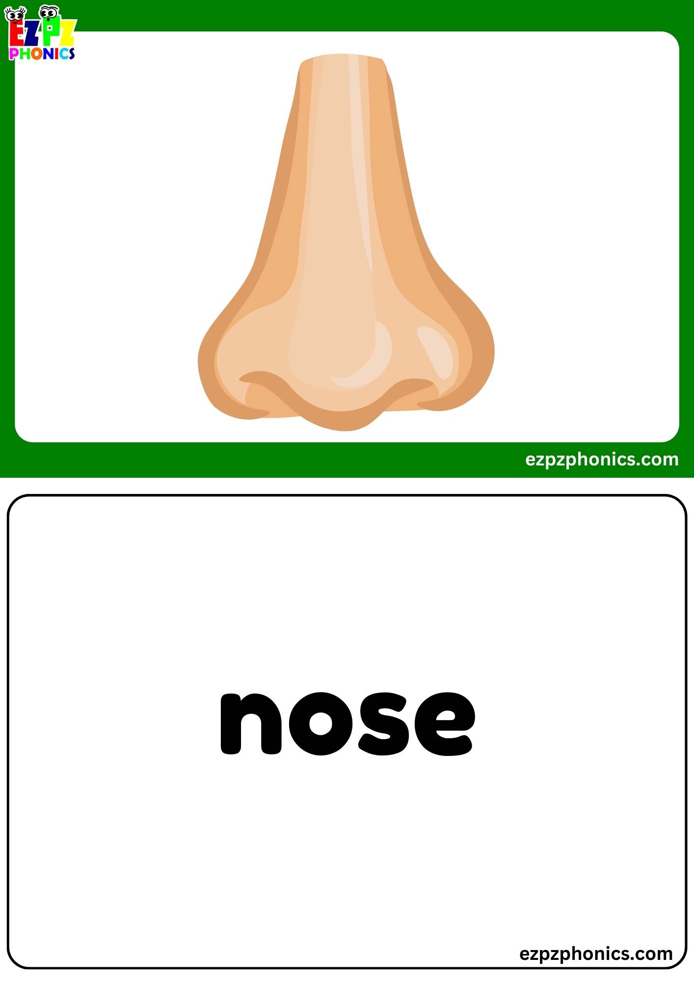 Letter N Free Kindergarten Phonics Alphabet Letter Sounds Flashcards. Words on the Back.